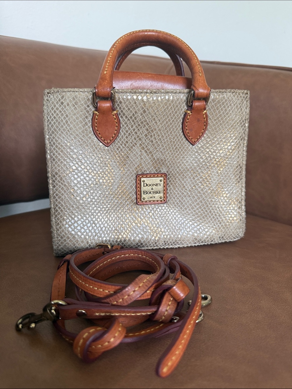 Dooney & Bourke Janine Snake Satchel - Picture 1 of 7